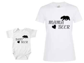 mama/baby beer matching romper en tshirt