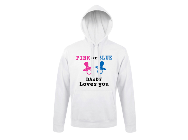 pink or blue Daddy loves you hoody